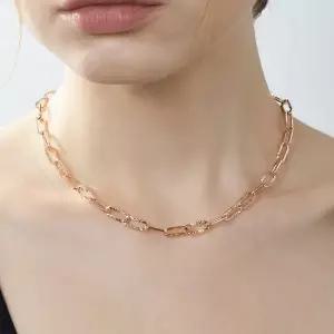 14K 18K 컷팅 볼드 클립 굵은 체인 목걸이 CHBEN782