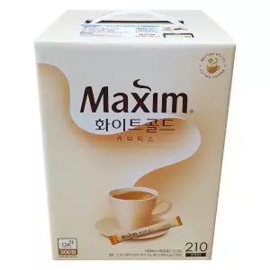 맥심 화이트골드 210T 대용량 믹스커피 일회용 사무실 탕비실 회의실 커피믹스