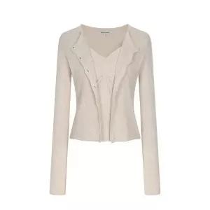 [롯데백화점]올리브데올리브 골지셔링 니트 가디건 세트(OH5MD442)