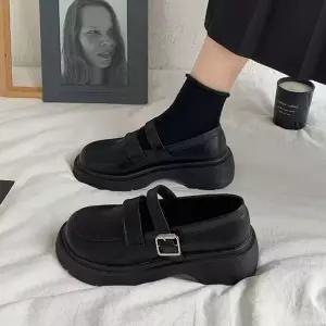 [하프클럽/] 버클 라운드 메리제인 통굽 로퍼(5cm)-1771