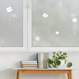 유리창시트 1mX2m 꽃향기 창문시트지 점착 반투명 안개 썬팅지 유리문 거울 필름 베란다 반사 상가 미러