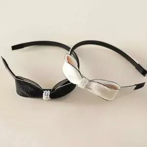 [콩심팥심]머리띠 진주장식 쉬폰리본 헤어밴드 여성 데일리 패션 벨벳머리띠