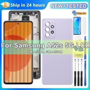 삼성 갤럭시 A52s 5G SM-A528B 디스플레이 터치 스크린 디지타이저  어셈블리 LCD 프레임 포함