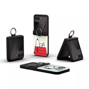 CASEMAN 트코 스누피 라이프 갤럭시 Z플립7 오토 고리형 힌지 CARD여닫이범퍼CASE