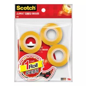 12mm 스카치 다용도 투명 테이프 본품1+리필3개 세트