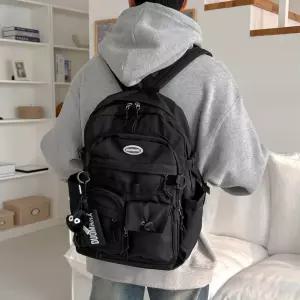 유닛 가벼운 나일론 백팩 대용량 보부상 학생 책가방 포켓키링 세트