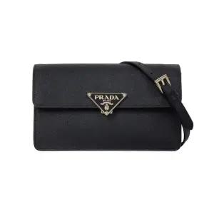 프라다 MUST IT_ 삼각로고 사피아노 미니 블랙 여성 숄더백 1BD386 NZV F0002