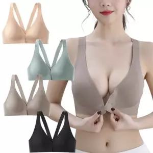 [도매라인]개별포장 앞후크 심리스 노와이어 브라 여성 언더웨어 깔끔한 절개선 심리스브래지어