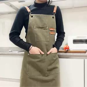 주방 카페 바리스타 캔버스 앞치마