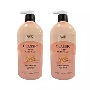 ETN 해피바스 클래식 마일드 바디워시 900gx2개 베이비파우더향 순한 대용량 촉촉보습 바디클렌저