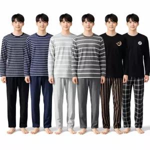 1+1 남자 잠옷 긴팔 상하의세트 파자마세트 홈웨어 남성 편한 라운지웨어 실내복