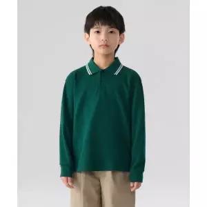 무신사스탠다드 키즈 프레피 긴소매 피케 폴로 셔츠 그린 1677942
