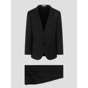 (로가디스) 울 스트레치 솔리드 루즈 핏 수트 세트 - 블랙 PS001378035