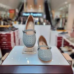 여성 발 편한 3cm 큐빅 메리제인 펀칭 플랫슈즈 3F26451-9CA 658337