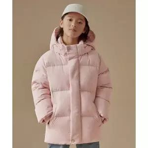 무신사스탠다드 키즈 후디드 다운 푸퍼 숏 패딩 재킷 핑크 1678408
