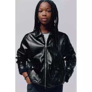 국내배송 ZARA 자라 주니어 키즈 페이크 레더 포켓 재킷 블랙 0562602800 1807777