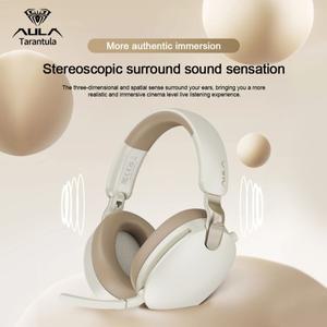 AULA  A500 무선 헤드 장착형 2.4G/블루투스/유선 Nolse 감소 마이크가있는 E-스포츠 게임용 이어폰