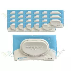 깨끗한나라 페퍼민트 블루 물티슈 캡형 70매 24개