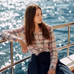 아쿠아스큐텀 26SS 프렌치린넨100 체크셔츠