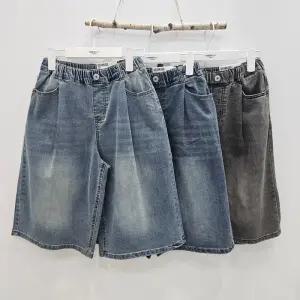 [행텐주니어][모다시흥]행텐주니어 풀밴딩 6부 버뮤다 데님 청반바지 14570-056-402-1