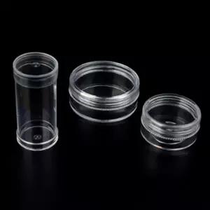 둥근 미니플라스틱통 투명 소분케이스 슬라임 비즈 공예재료 샘플 분말 보관 3cm 4cm 5cm