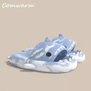여성 여름 휴양지 여자 샌들 Comwarm-상어 슬리퍼 및 남성용 패션 홈 커플 두꺼운 밑창 미끄럼 방지 야외