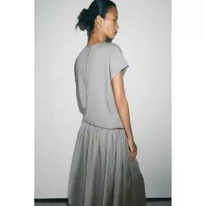 [국내] 자라 ZARA ZW 컬렉션 린넨 미디 원피스 - 그레이 4786/048/802 5382785