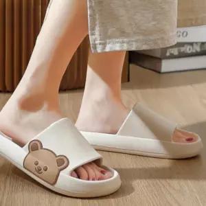 곰돌이 층간소음 방지 슬리퍼 귀여운 캐릭터 거실화 쿠션 실내화 샌들 여성 슈즈 PP643S