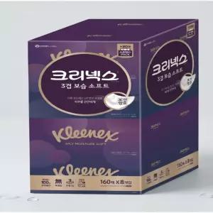 크리넥스 보습소프트 3겹티슈 160매 x 16팩