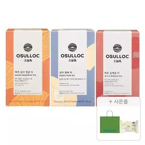 오설록 베스트 티 3종세트 60입 (삼다꿀배티+제주동백꽃+삼다영귤티) +증정(쇼핑백, 웨하스)