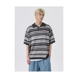 에잇세컨즈 8SECONDS 멀티 스트라이프 카라 니트 풀오버 애쉬 454451LQ24 1724737