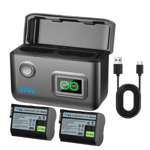 니콘 Z8 ZR Z7II ZF Z6III Z7 Z6 D850 D810A D7500 D7200 D7100용 2800mAh EN-EL15C 배터리 및 15W 고속 2