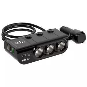 차량용 시거잭 3구 고속충전기 PD충전 USB C타입 멀티포트 개별 스위치 블랙박스 핸드폰 소캣 잭 전원공급