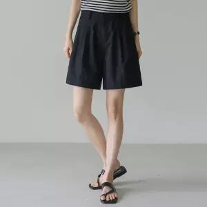 [시크폭스] 미르노 핀턱 절개 4부 코튼팬츠_61CP2148