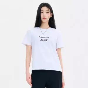 [체이스컬트] 여성 에센셜 레터링 반팔 티셔츠-FBZG5853C01