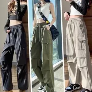 와이드 카고 팬츠 스트릿 루즈핏 힙합 남여공용 카고 바지 조거 남성 여성