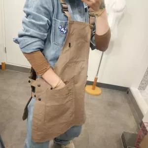 남자 여자 사이즈조절 방수 앞치마 커피숍 주방바리스타 목공 공방 주머니 작업 야외용 공예 작업실 미용실