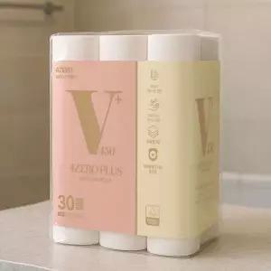 [NS홈쇼핑][VERA] 베라 4ZERO 무해력 +플러스 3겹엠보싱 30M 30롤 X1팩 두루마리 화장지 휴지...