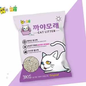 반려묘화장실용 응고형 천연광물 저분진 고양이배변모래 무향타입 실내사용 위생용품