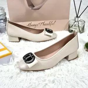 [제이시]제이시 3cm 발편한 소가죽 리본 여자 통굽 구두 K450