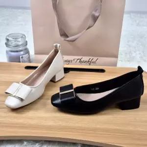 [제이시]제이시 3cm구두 볼넓은 소가죽 원피스 리본 구두 K451