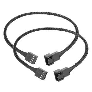 파갈로스 PWM 4핀 팬 연장 케이블 2팩 12인치 PC 검은색