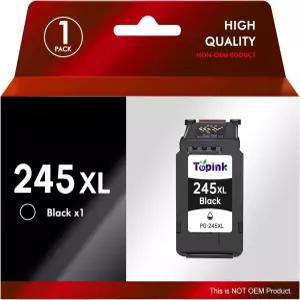 캐논 프린터 잉크용 Topink 245XL 블랙 카트리지 245 PG-245 243 픽스마 MX490 MG2522 TS3100 TR4500