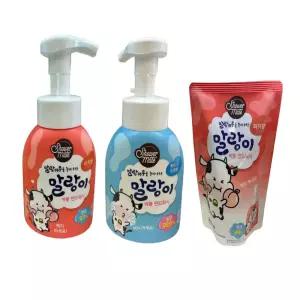 핸드워시 손세정제 항균 말랑이 버블 말랑카우 300ml 2개 리필1개