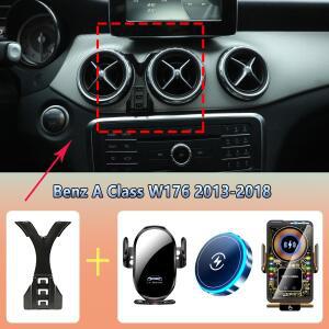 메르세데스 벤츠 호환 A 클래스 W176 2013-용 차량용 휴대폰 핸드폰 거치대 자석 무선 충전 자동 감지 스탠