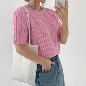 [에이와비] #AWABMADE:_MerryCloset.투에르케이블반팔니트 -kint/6color