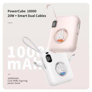 MIPOW & Miffy 스마트 매직 듀얼 케이블 포함, 22.5 W 보조배터리