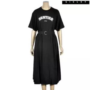 시슬리 [아울렛] 캐주얼 배색 원피스 SAOPC7431_BK