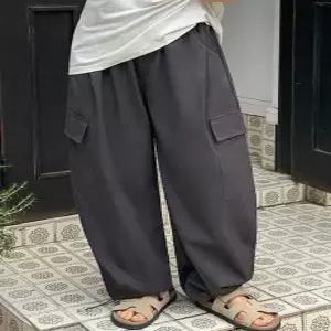 챠콜린 쿨 카고 와이드 밴딩 팬츠 (one color)