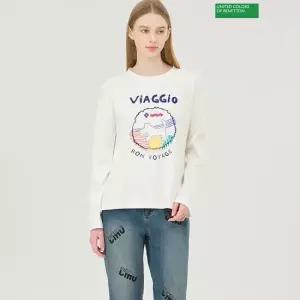 베네통 [아울렛] 자수 포인트 강연 티셔츠 BATSA1611